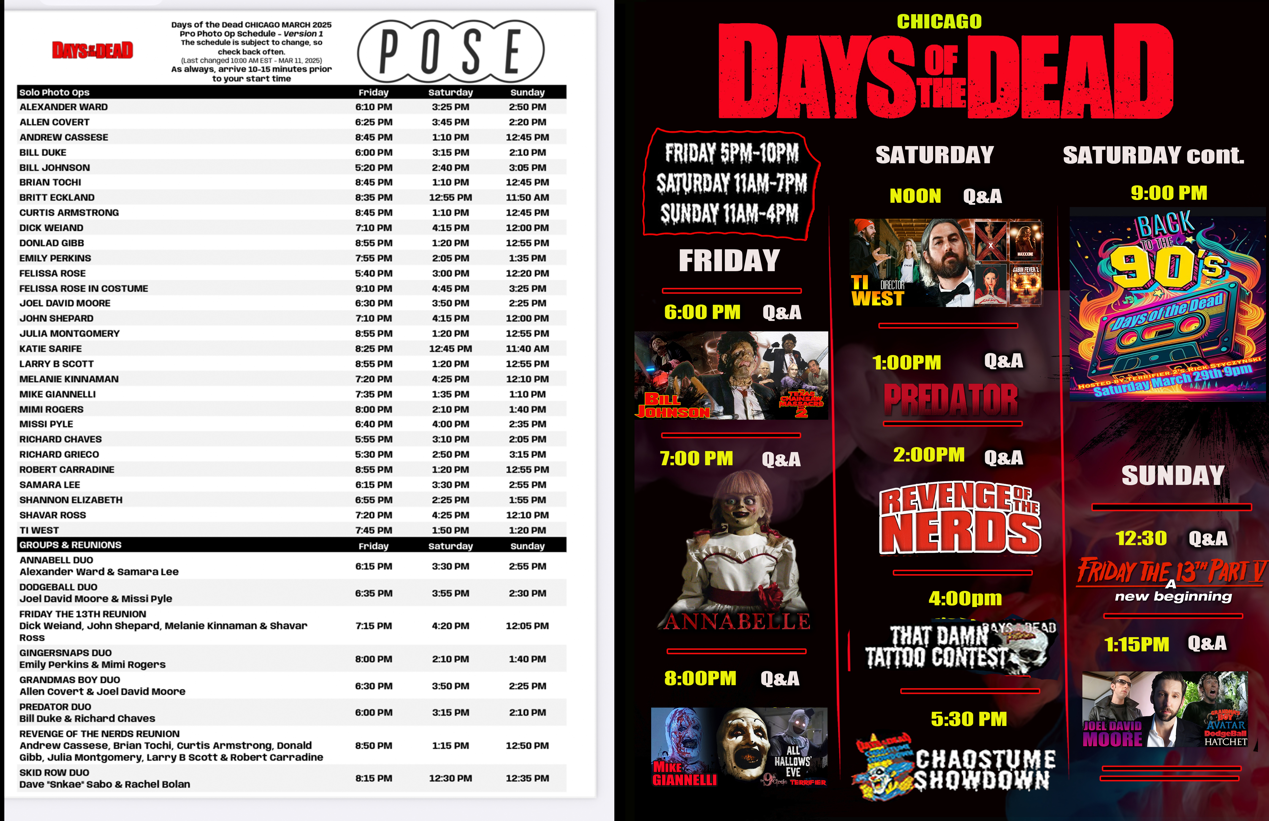 Events Schedule